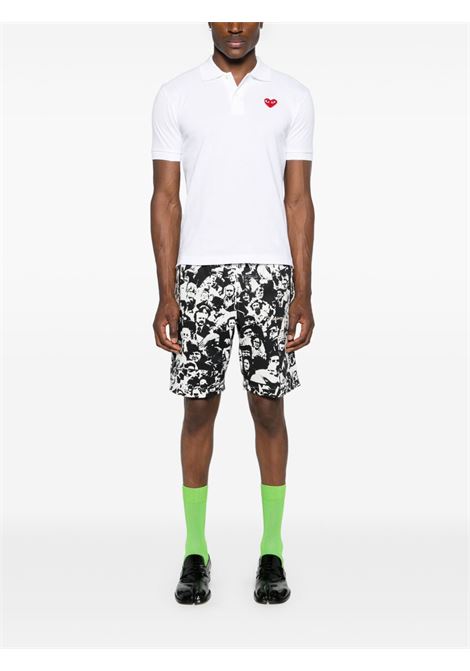 polo red emblem uomo bianca COMME DES GARÇONS PLAY | AX-T006-0515